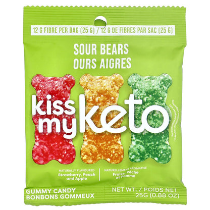 Kiss My Keto, Gummy Candy, Sour Bears, 8 Bags, 0.88 oz (25 g)