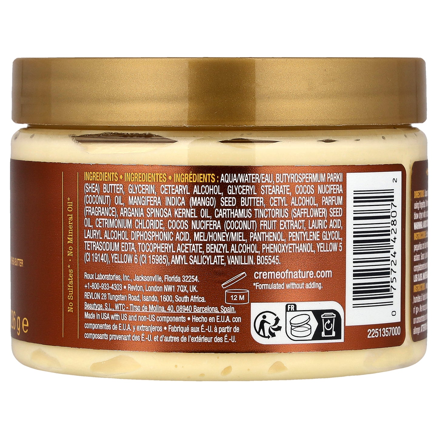 Creme Of Nature, Moisture Whip Twisting Cream, 100% Pure Honey, 11.5 oz (326 g)