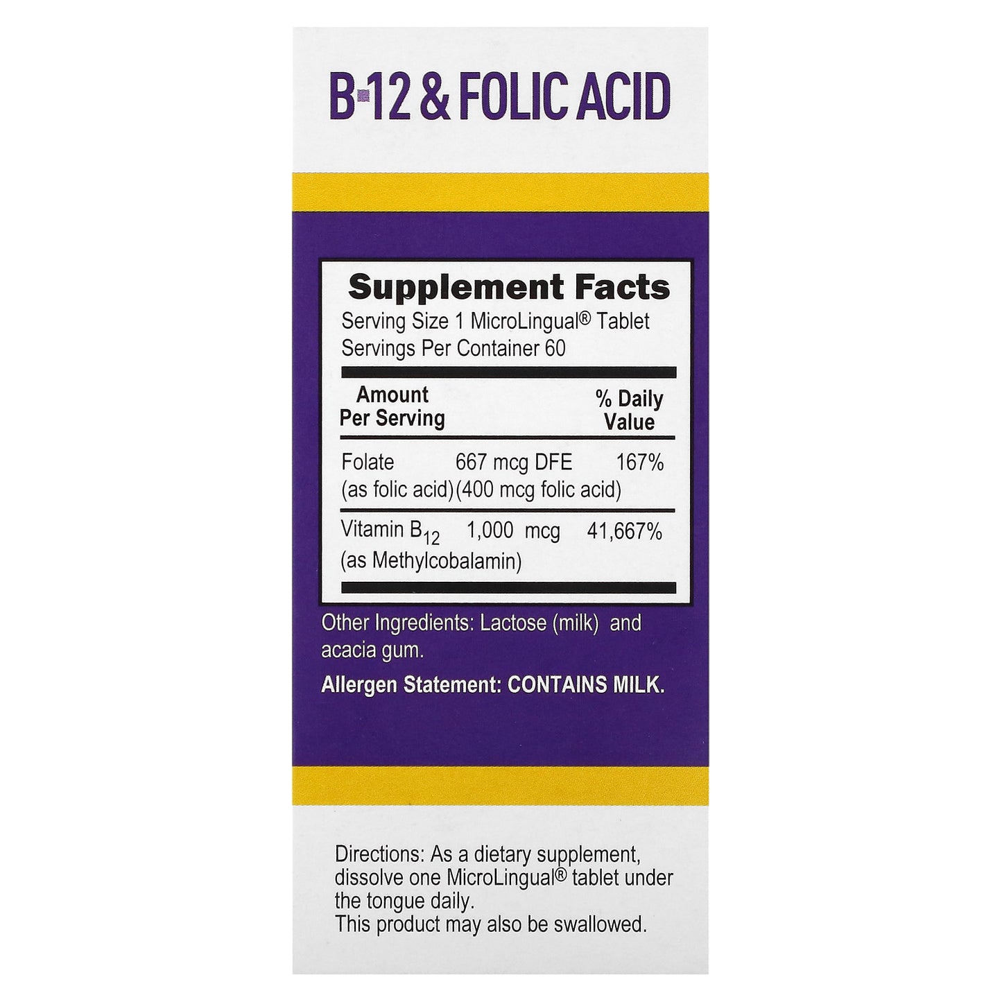 Superior Source, Methylcobalamin B-12, Folic Acid, 60 Instant Dissolve Tablets