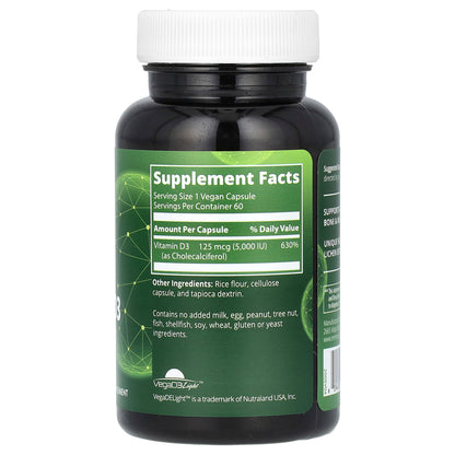 MRM Nutrition, Vegan Vitamin D3, 125 mcg (5,000 IU), 60 Vegan Capsules