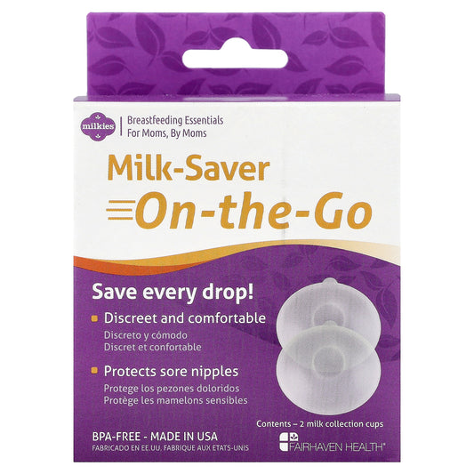 Fairhaven Health, Milkies, Milk-Saver-On-The-Go, 2 Milk Collection Cups