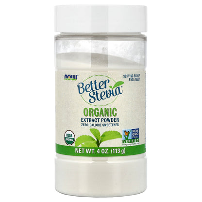 NOW Foods, Better Stevia®, Organic Extract Powder, 4 oz (113 g)