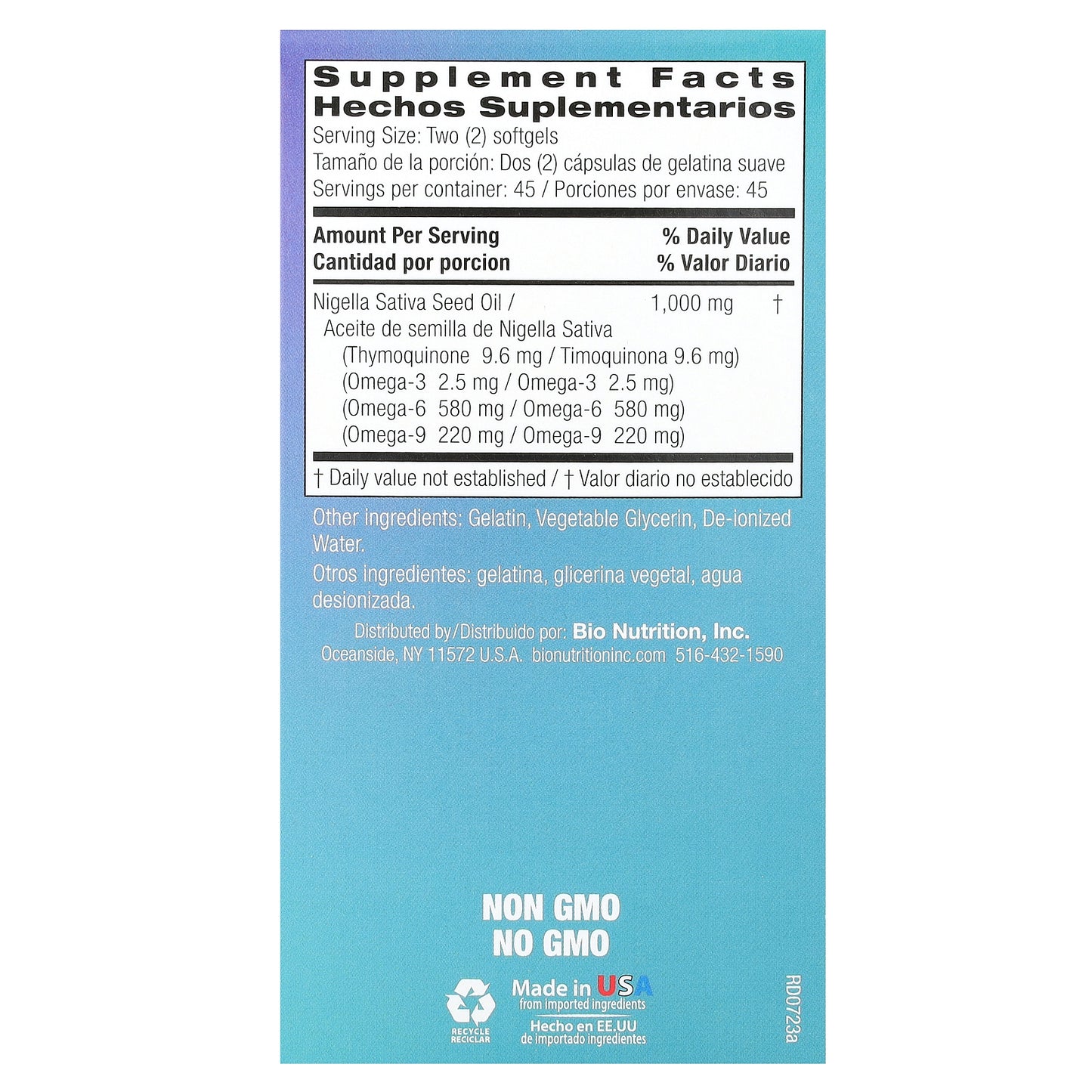 Bio Nutrition, Premium Black Seed Oil, 90 Softgels (500 mg per Softgel)