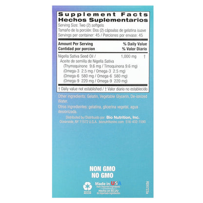 Bio Nutrition, Premium Black Seed Oil, 90 Softgels (500 mg per Softgel)