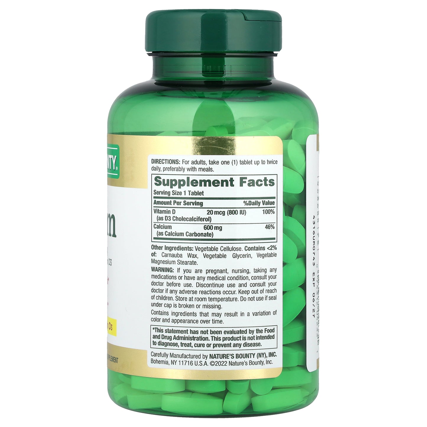 Nature's Bounty, Calcium, 250 Tablets