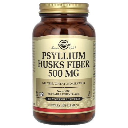 Solgar, Psyllium Husks Fiber, 200 Vegetable Capsules (500 mg per Capsule)