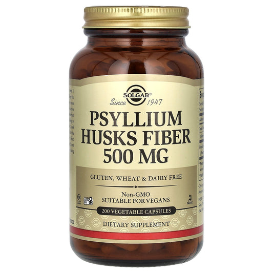 Solgar, Psyllium Husks Fiber, 200 Vegetable Capsules (500 mg per Capsule)
