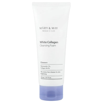 Mary & May, White Collagen Cleansing Foam, 5.07 fl oz (150 ml)