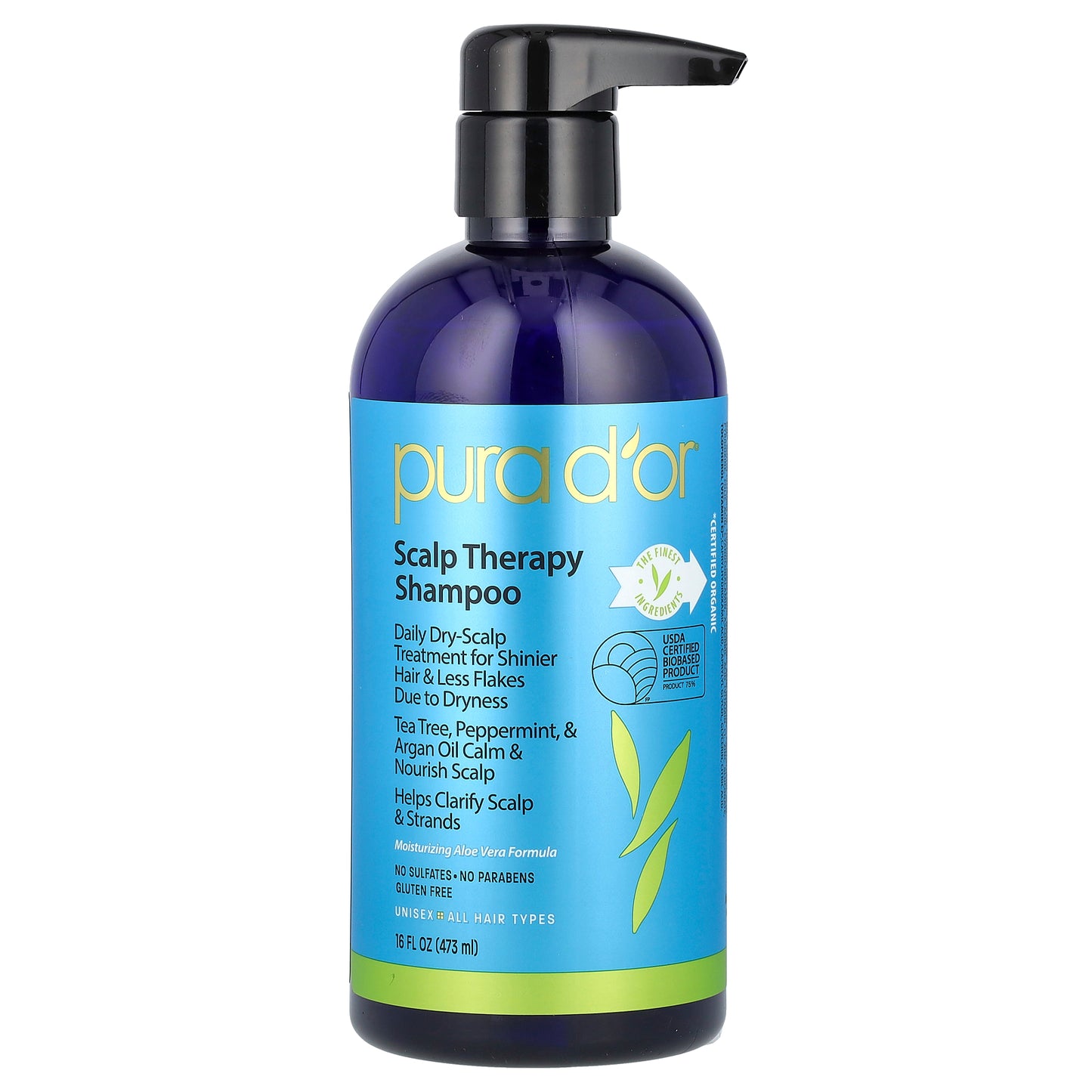 Pura D'or, Scalp Therapy Shampoo, All Hair Types, 16 fl oz (473 ml)