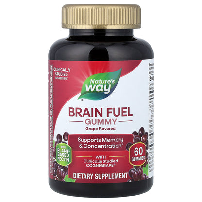 Nature's Way, Brain Fuel Gummy, Grape, 60 Gummies
