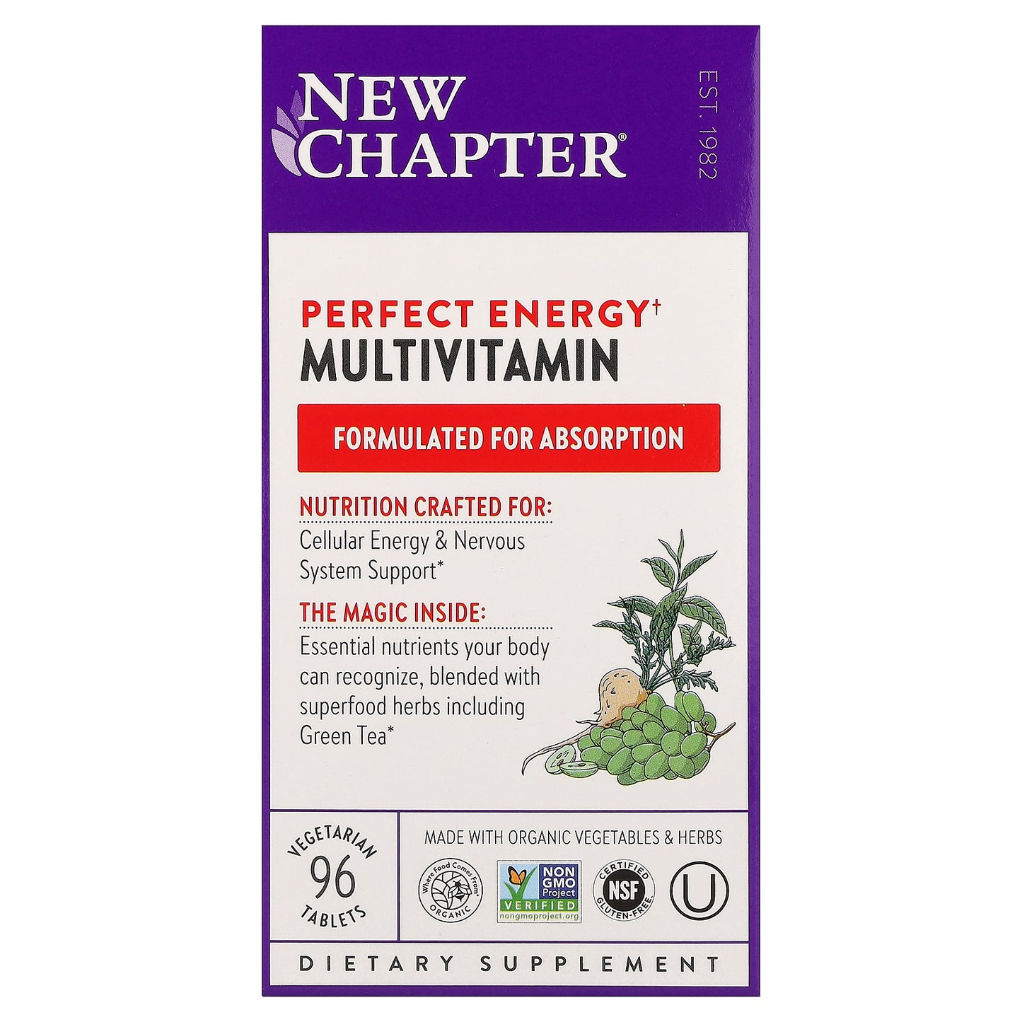 New Chapter, Perfect Energy Multivitamin, 96 Vegetarian Tablets