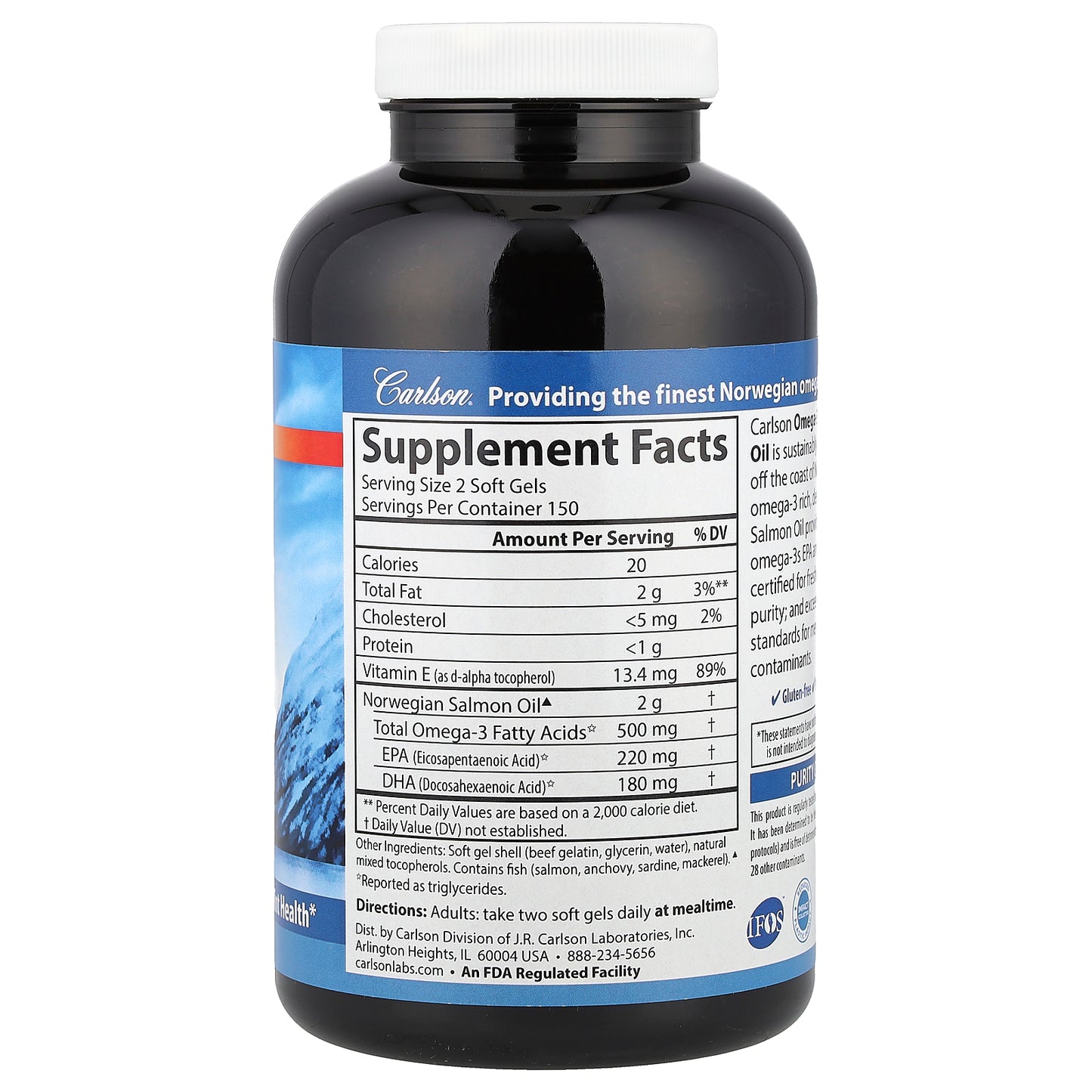 Carlson, Salmon Oil, 300 Soft Gels