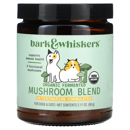 Dr. Mercola, Bark & Whiskers™, Organic Fermented Mushroom Blend, For Dogs & Cats, 2.11 oz (60 g)