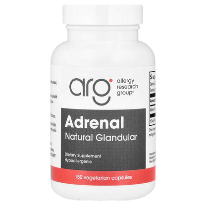 Allergy Research Group, Adrenal, Natural Glandular, 150 Vegetarian Capsules (100 mg per Capsule)