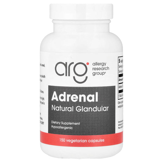 Allergy Research Group, Adrenal, Natural Glandular, 150 Vegetarian Capsules (100 mg per Capsule)
