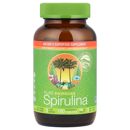 Nutrex Hawaii, Pure Hawaiian Spirulina®, Spearmint, 1,000 mg, 180 Tablets