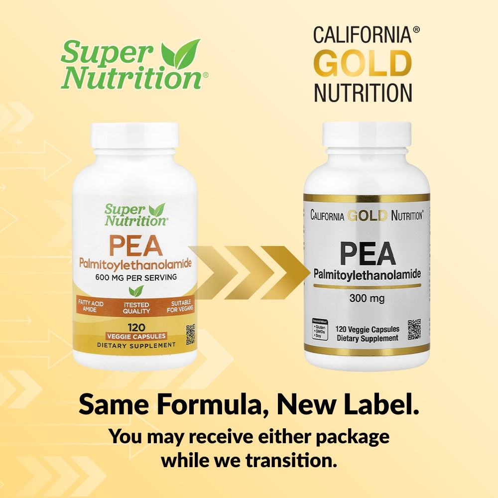 California Gold Nutrition, PEA (Palmitoylethanolamide), 120 Veggie Capsules (300 mg per Capsule)