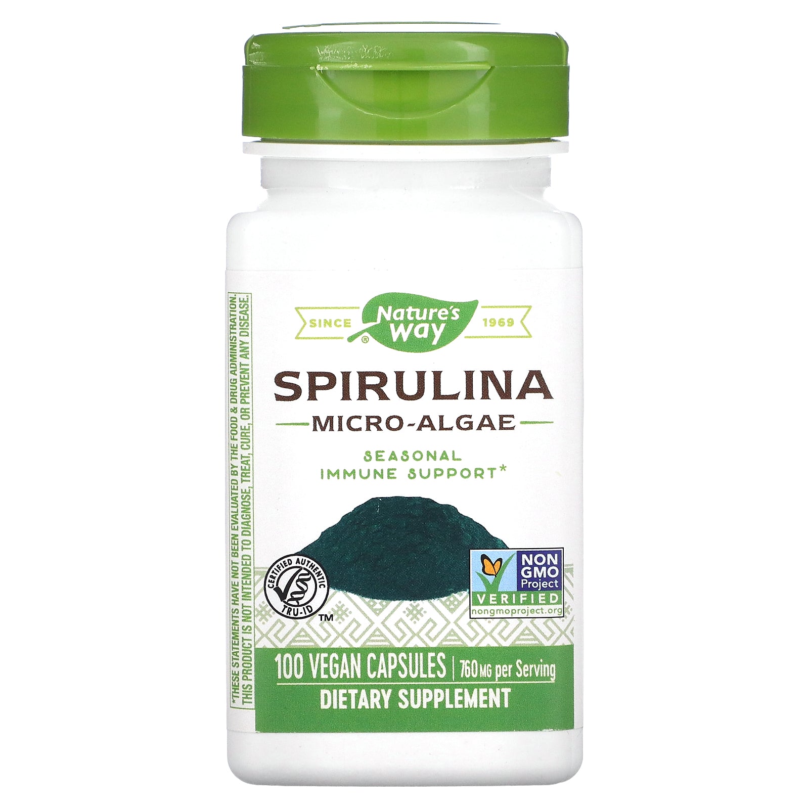 Nature's Way, Spirulina Micro-Algae, 380 mg, 100 Vegan Capsules