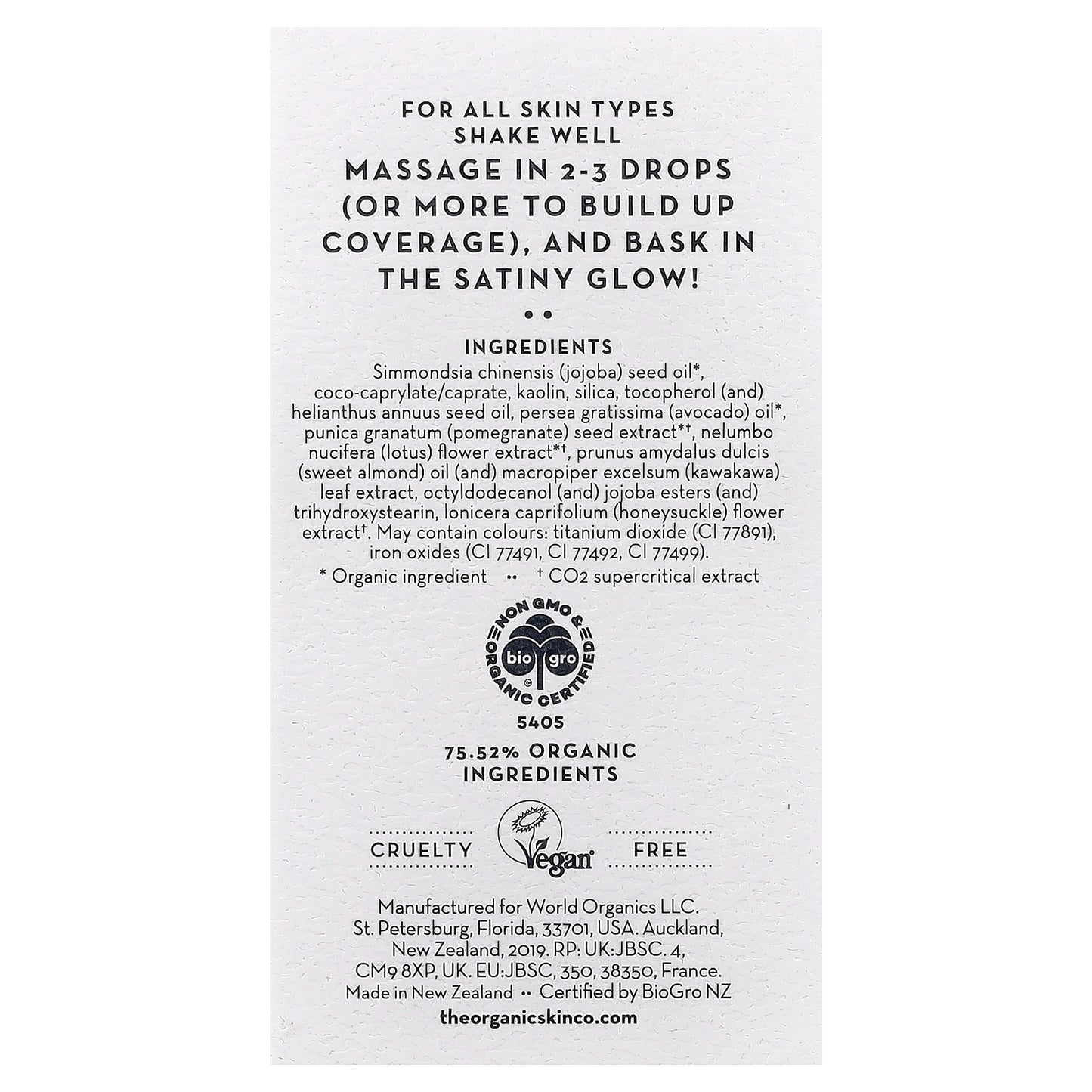 The Organic Skin Co., The Only Glow, Tinted Face Oil, For All Skin Types, Medium, 1 fl oz (30 ml)