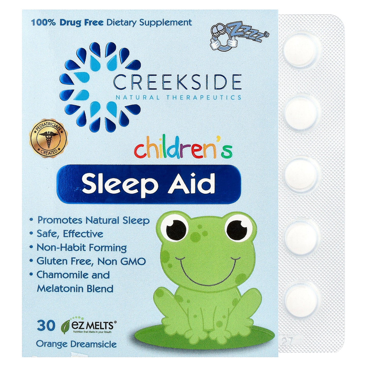 Creekside Natural Therapeutics, Children's Sleep Aid, Orange Dreamsicle, 30 EZ Melts®