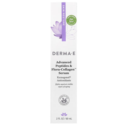 DERMA E, Advanced Peptides & Flora-Collagen Serum, 2 fl oz (60 ml)