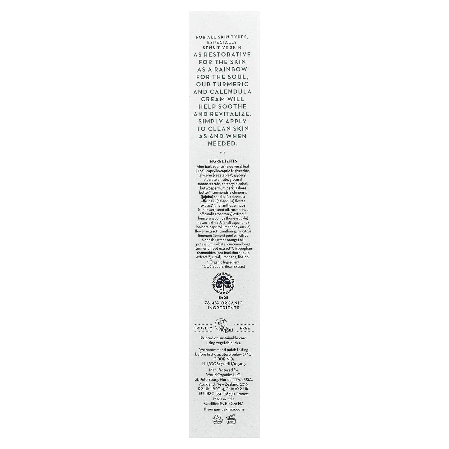 The Organic Skin Co., Task Force Nine, Calming Cream, 2 fl oz (60 ml)