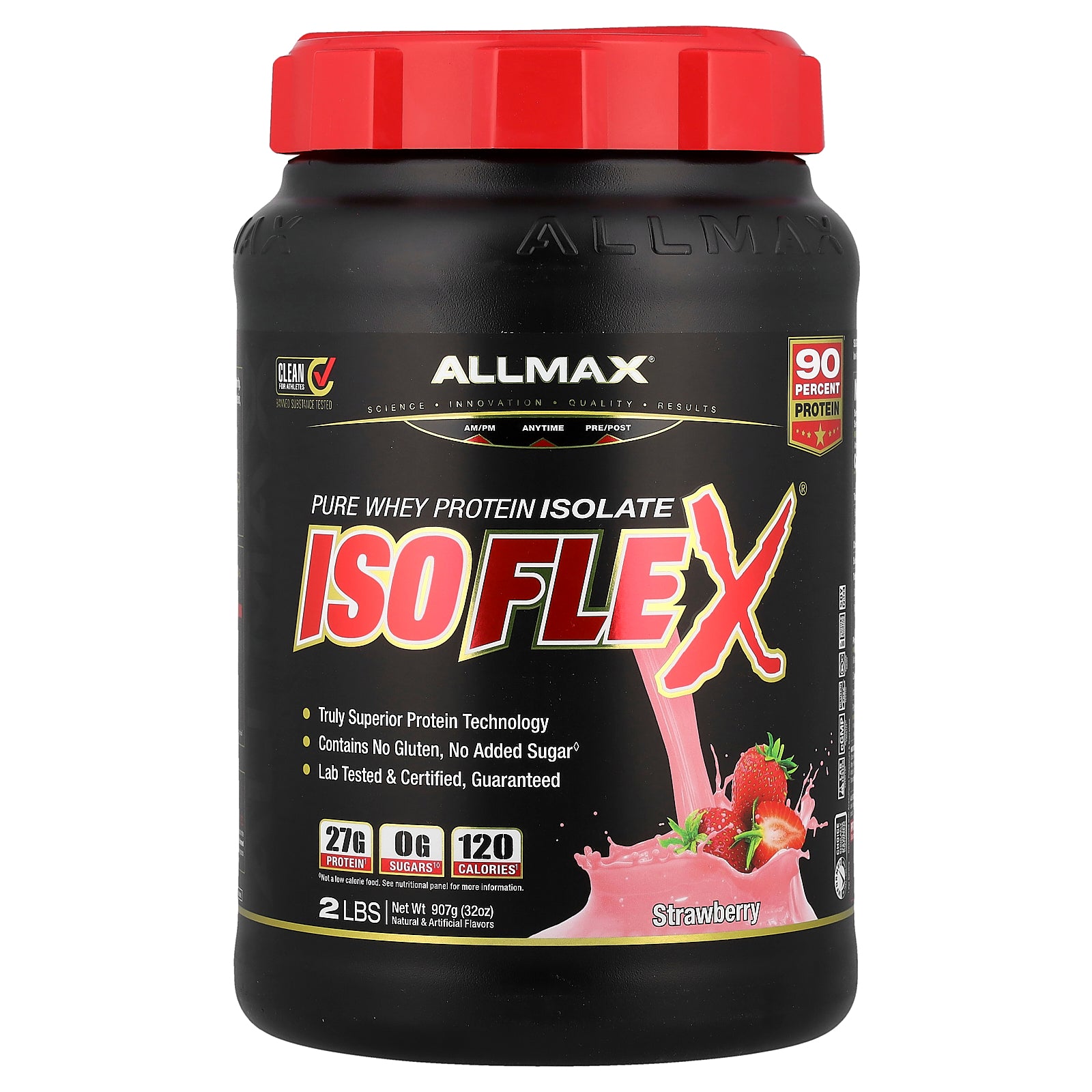 ALLMAX, ISOFLEX®, Pure Whey Protein Isolate, Strawberry, 2 lbs (907 g)