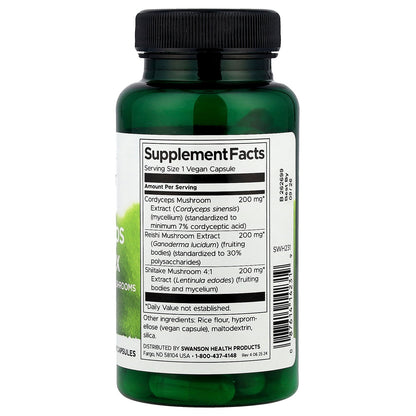 Swanson, Cordyceps Complex with Reishi and Shiitake Mushrooms, 60 Vegan Capsules