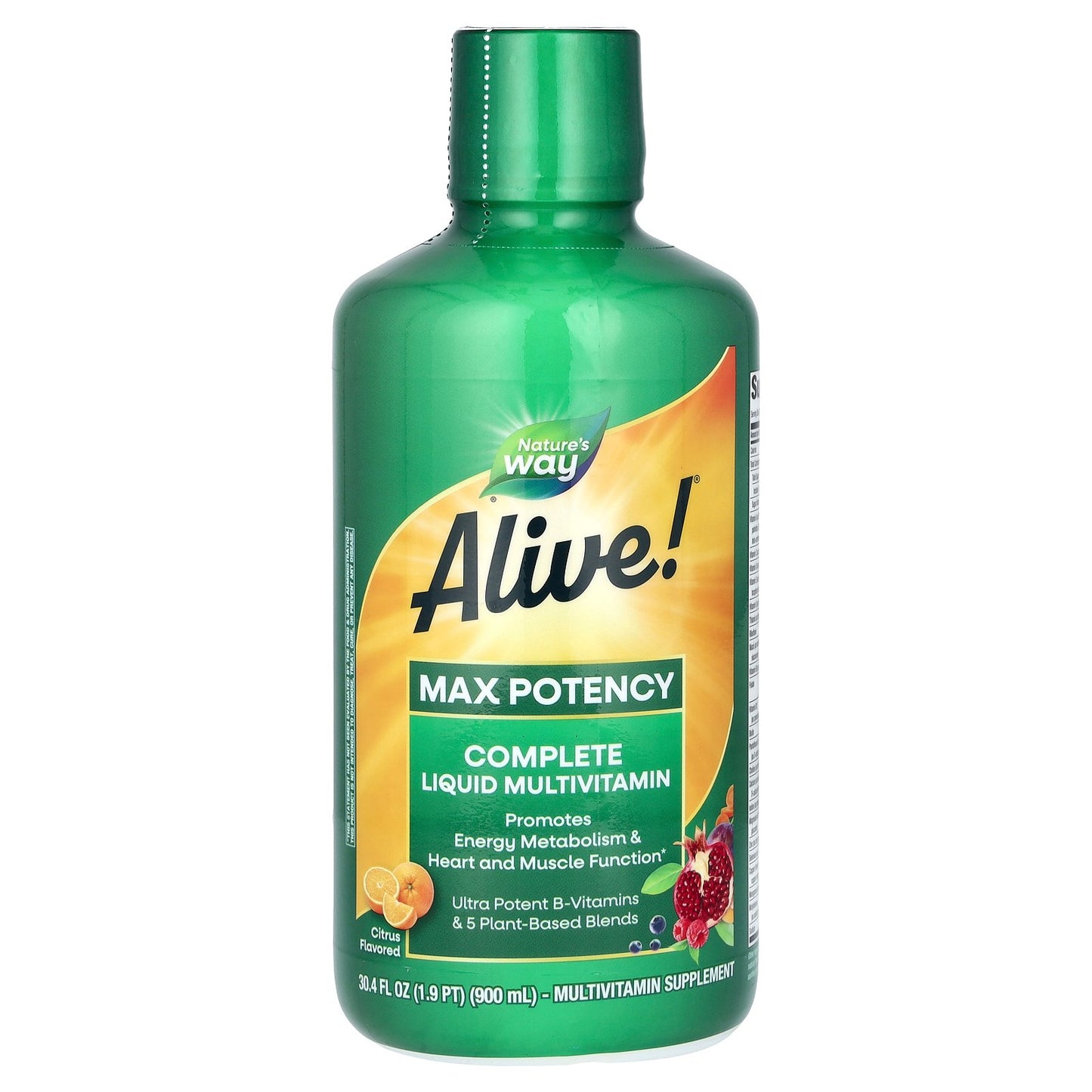 Nature's Way, Alive! Complete Liquid Multivitamin, Max Potency, Citrus, 30.4 fl oz (900 ml)