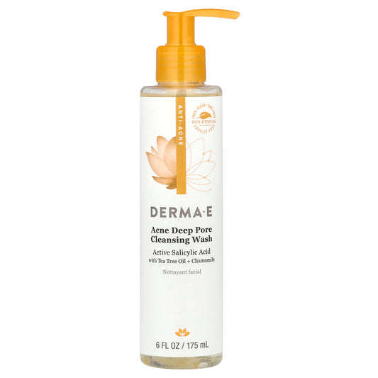 DERMA E, Acne Deep Pore Cleansing Wash, 6 fl oz (175 ml)