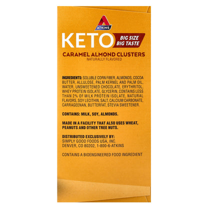 Atkins, Caramel Almond Clusters, 8 Clusters, 0.92 oz (26 g) Each