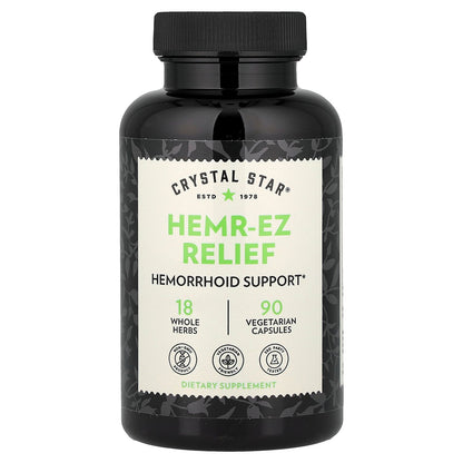 Crystal Star, Hemr-Ez Relief, 90 Vegetarian Capsules