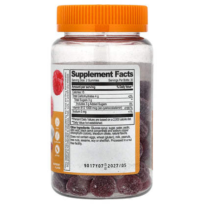 Lifeable, Kids Vitamin B12 Gummies, Raspberry, 60 Gummies (500 mcg per Gummy)