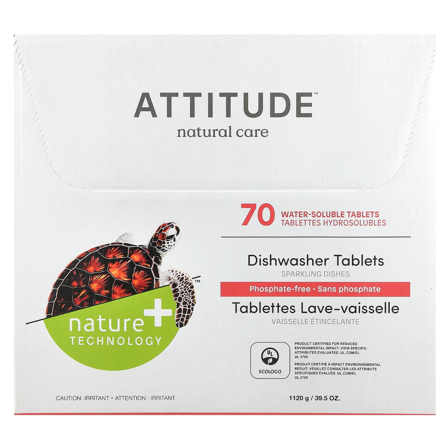 ATTITUDE, Dishwasher Tablets, 70  Water Soluble Tablets, 39.5 oz (1,120 g)