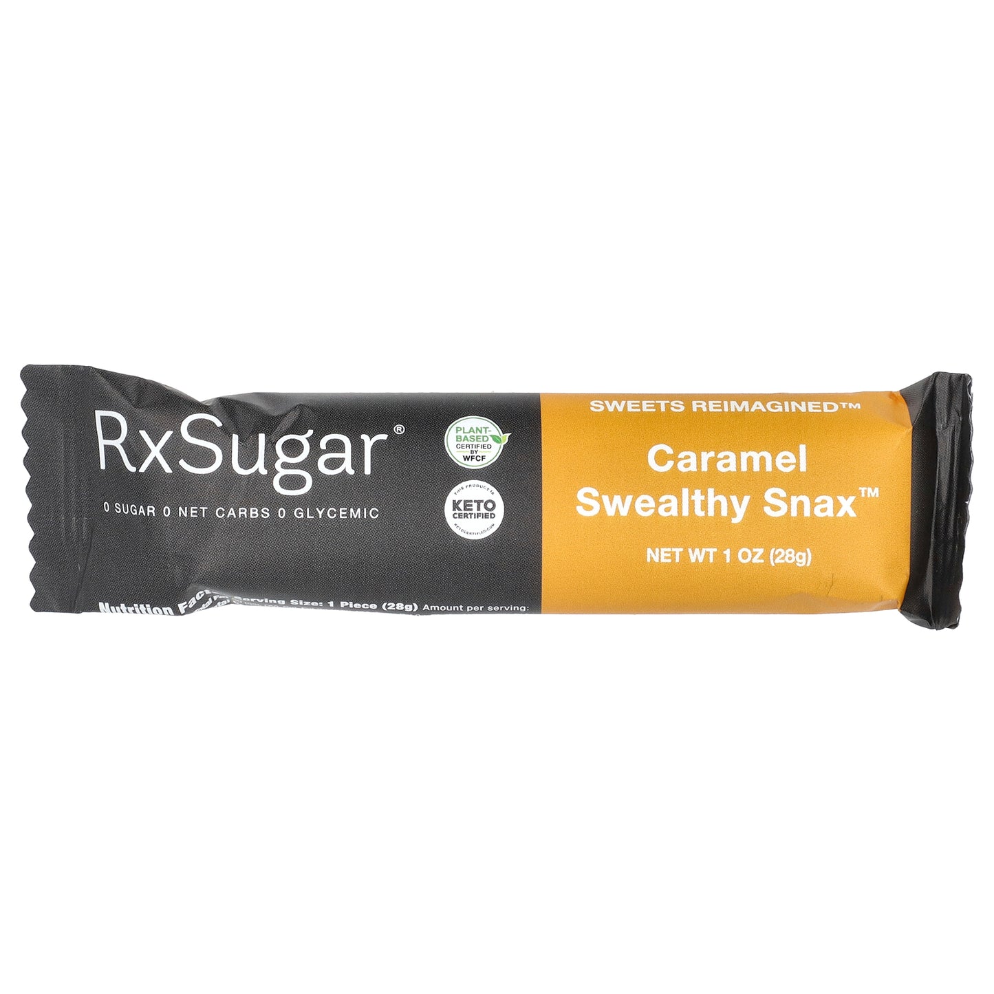 RxSugar, Swealthy Snax™, Snack Bars, Caramel, 8 Packs, 1 oz (28 g) Each