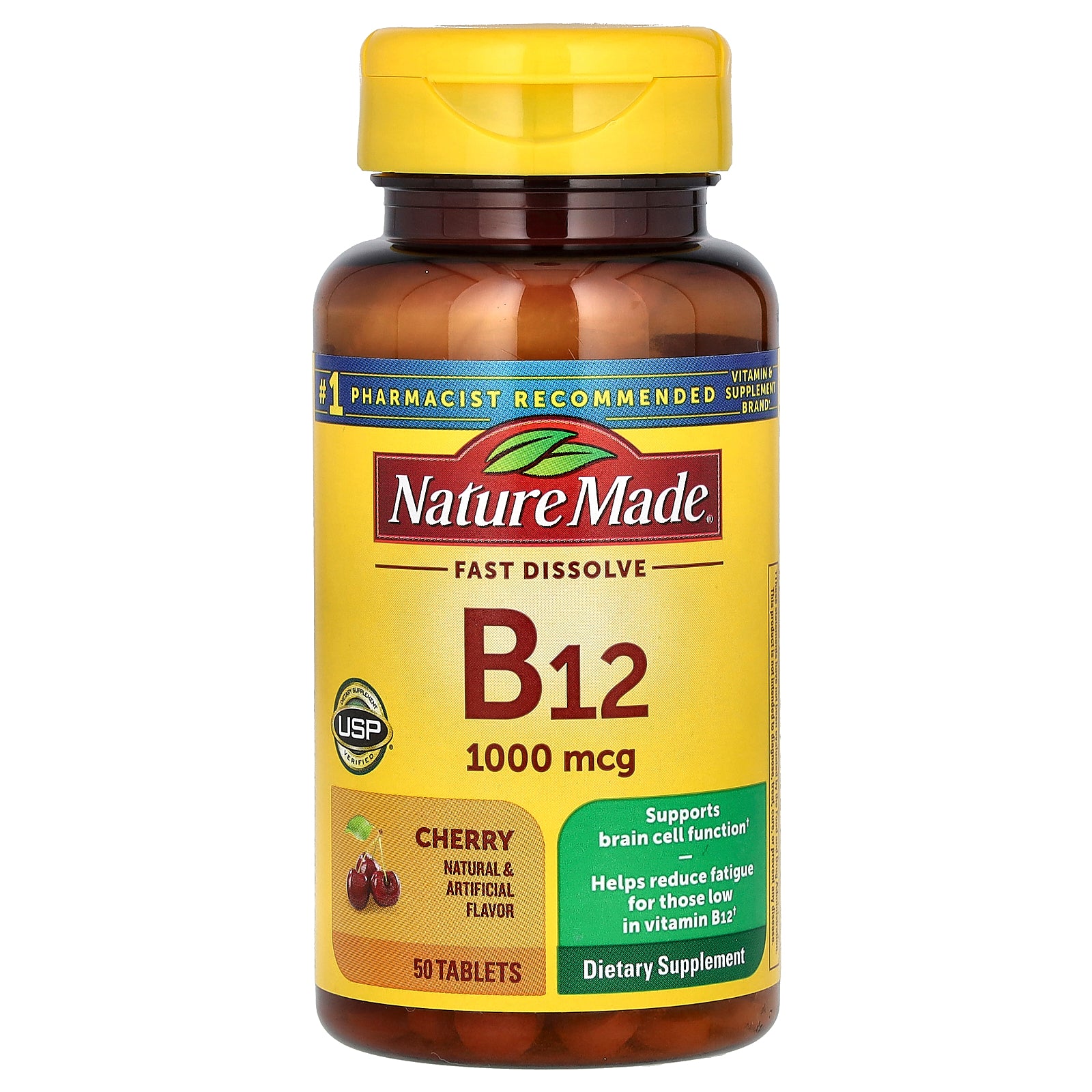 Nature Made, B-12 Sublingual, Cherry, 1,000 mcg, 50 Tablets