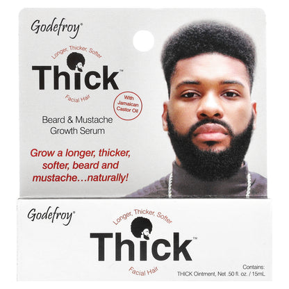Godefroy, Thick™, Beard & Mustache Growth Serum, 0.5 fl oz (15 ml)