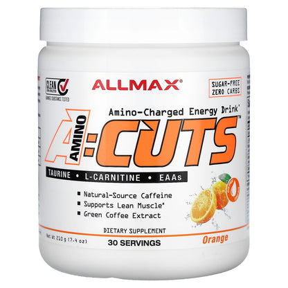 ALLMAX, ACUTS™, Amino-Charged Energy Drink, Orange, 7.4 oz (210 g)