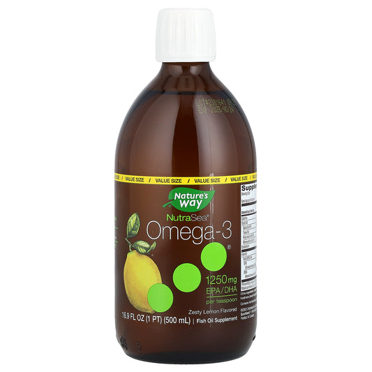 Nature's Way, NutraSea®, Omega-3, Zesty Lemon , 16.9 fl oz (500 ml)