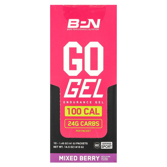 BPN, Go Gel, Endurance Gel, Mixed Berry, 10 Packets, 1.45 oz (41 g) Each