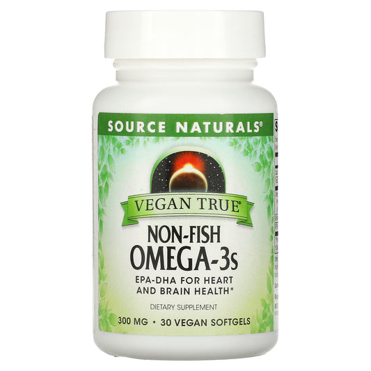 Source Naturals, Vegan True, Non-Fish Omega-3s, 300 mg, 30 Vegan Softgels