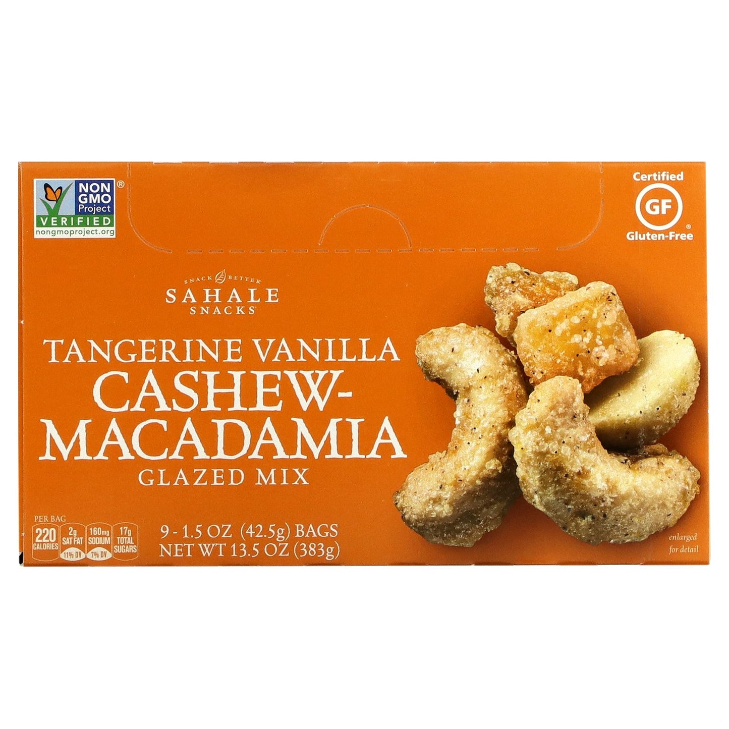 Sahale Snacks, Glazed Mix, Tangerine Vanilla Cashew-Macadamia, 9 Packs, 1.5 oz (42.5 g) Each
