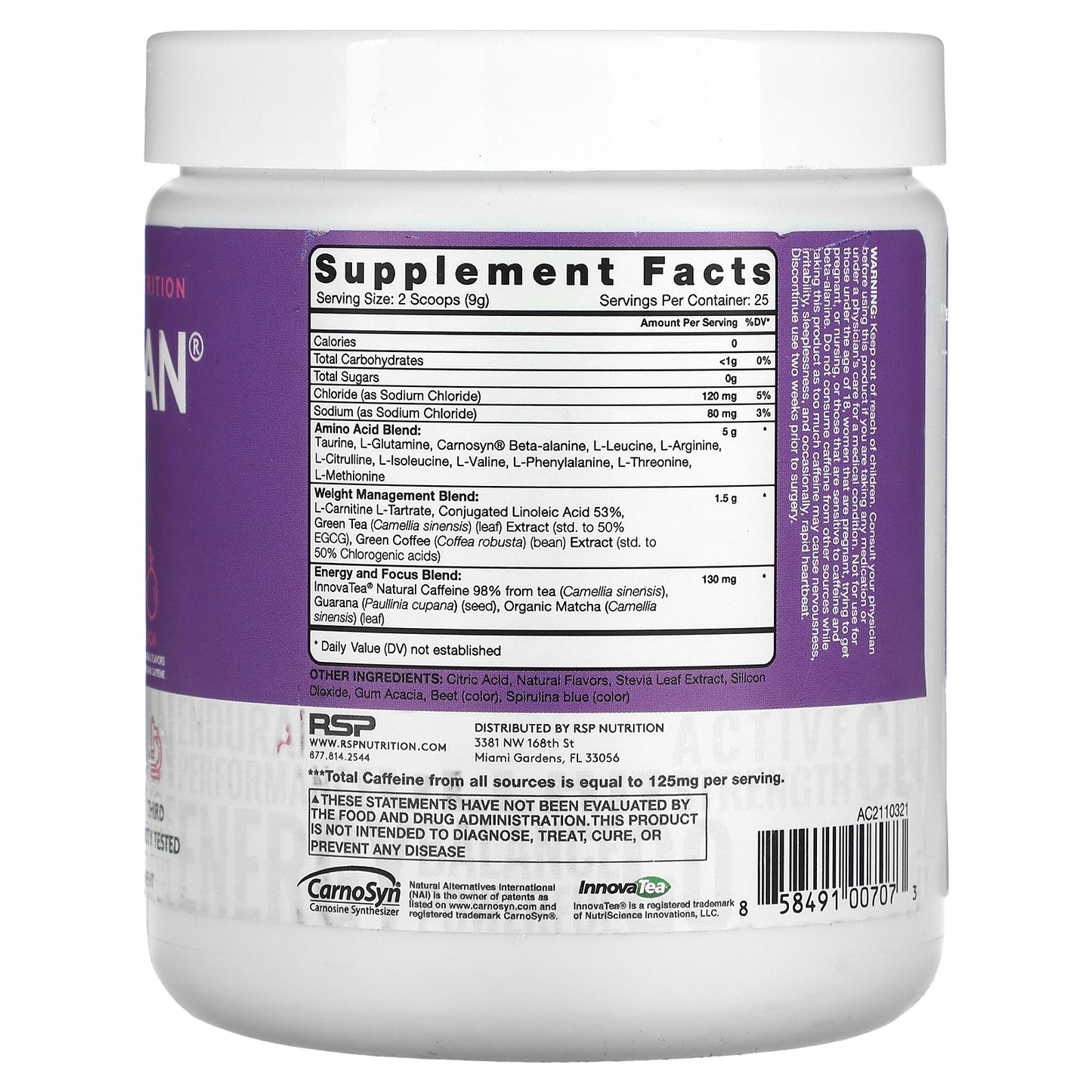 RSP Nutrition, AminoLean, Acai, 7.94 oz (225 g)