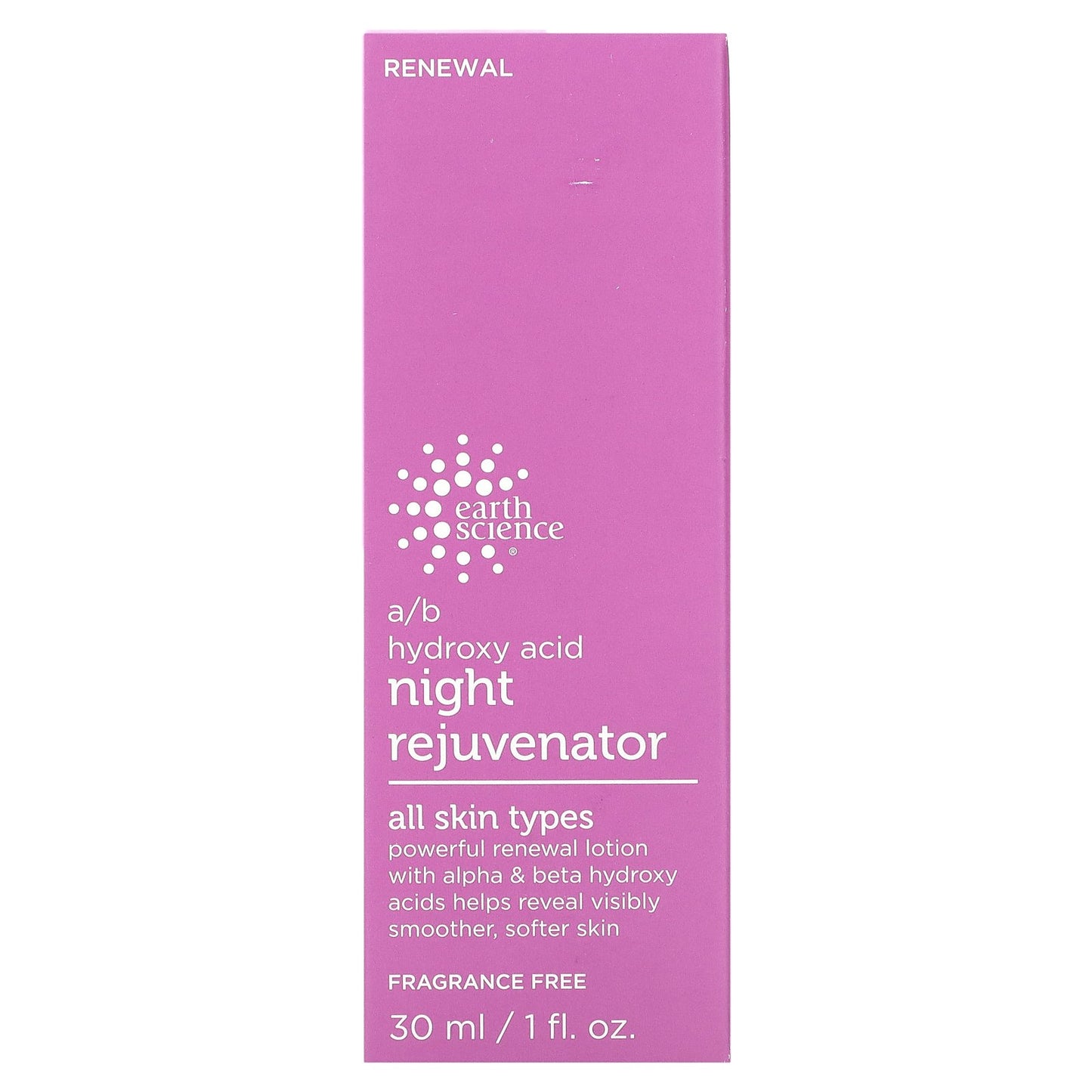 Earth Science, A/B Hydroxy Acid Night Rejuvenator, Fragrance Free, 1 fl oz (30 ml)