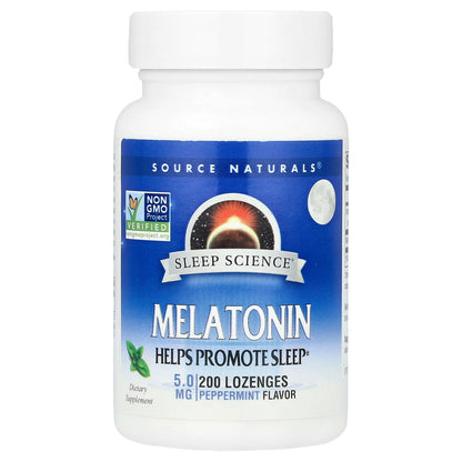 Source Naturals, Melatonin, Peppermint, 5 mg, 200 Lozenges