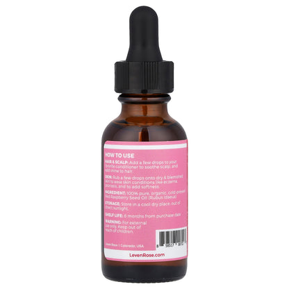 Leven Rose, 100% Pure & Organic, Red Raspberry Seed Oil, 1 fl oz (30 ml)