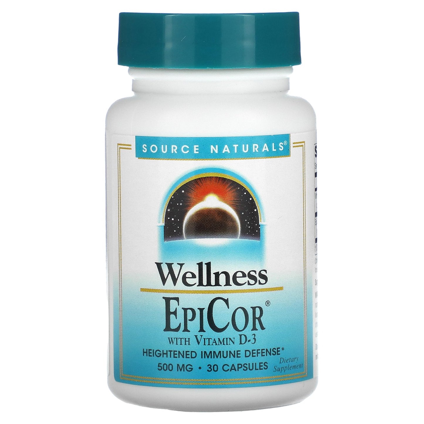 Source Naturals, Wellness, EpiCor With Vitamin D-3, 500 mg, 30 Capsules