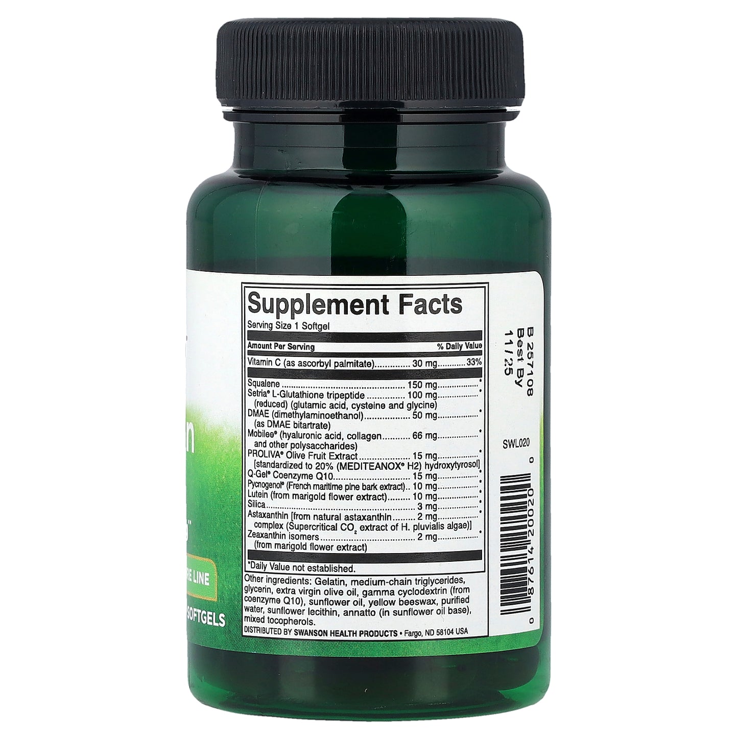 Swanson, The Skin Pill, 30 Softgels