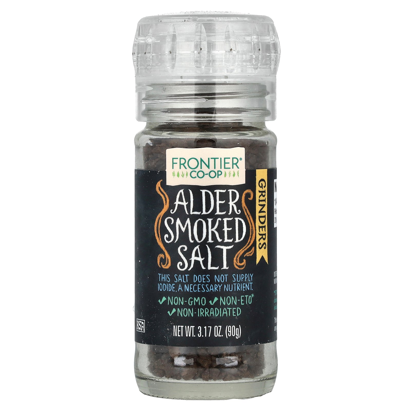Frontier Co-op, Alder Smoked Salt, Grinders, 3.17 oz (90 g)