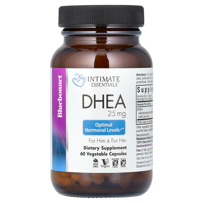 Bluebonnet Nutrition, Intimate Essentials, DHEA, For Him & For Her, 25 mg, 60 Vegetable Capsules